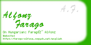 alfonz farago business card